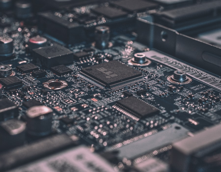 Close-up of secure circuitry